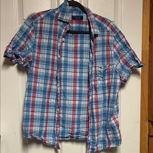 Vineyard Vines Blue and Red Plaid Shirt
